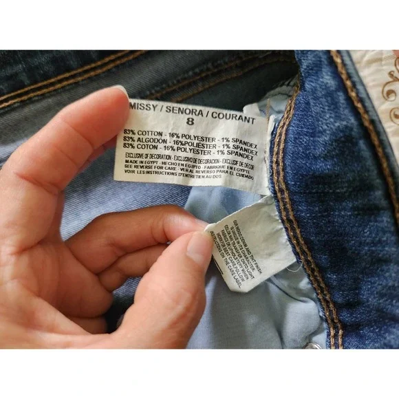 Gloria Vanderbilt Womens Slimming Effect High Rise Capri Pants Blue Stretch Sz 8 - Picture 11 of 11